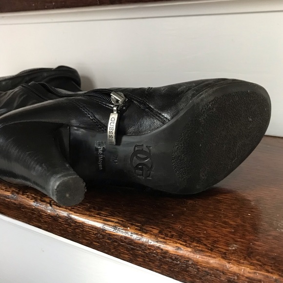 Guess black heeled, leather boots - Picture 4 of 5